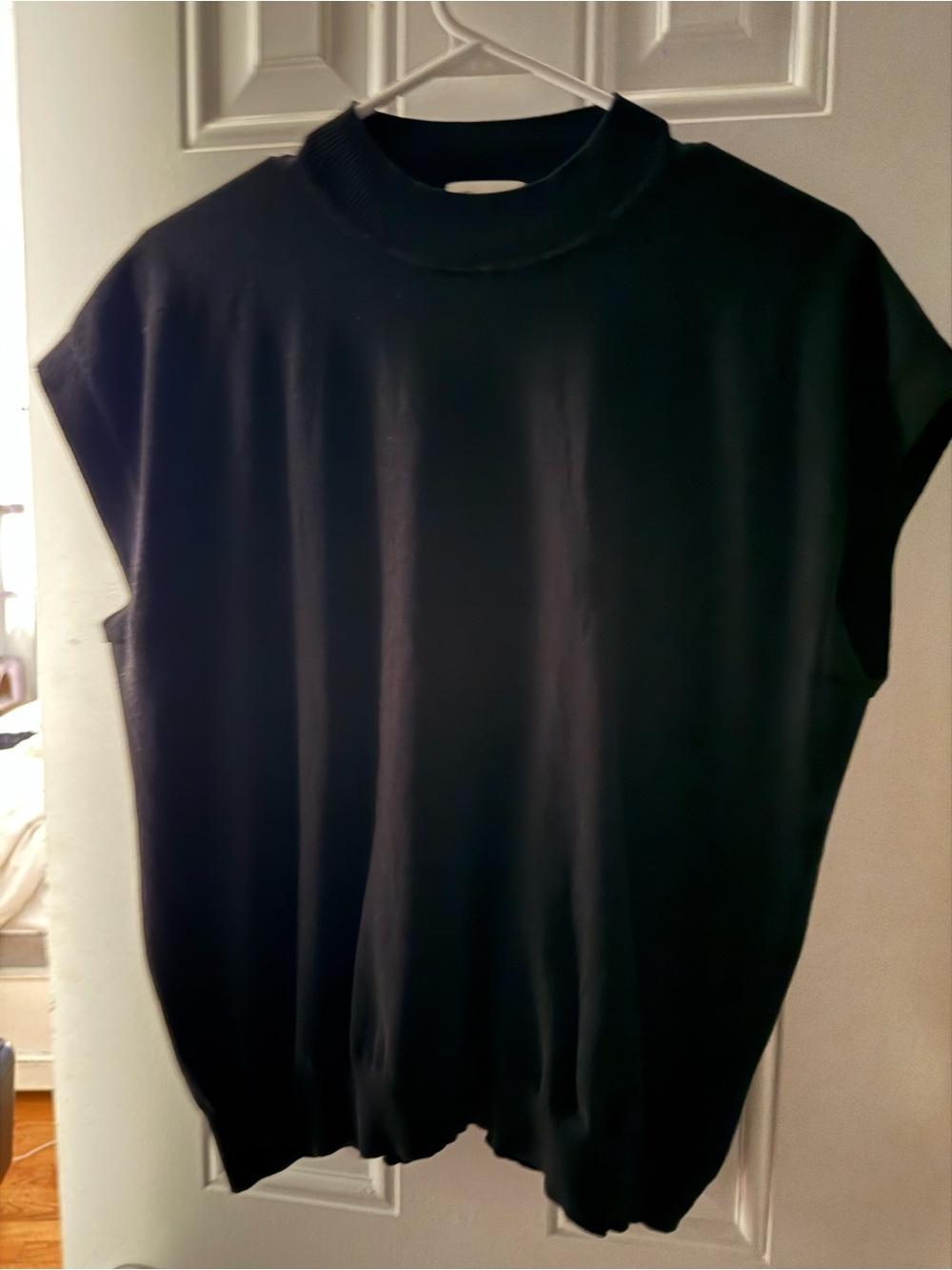 LILYSILK Cap-Sleeve Mock-neck silk blend Top
